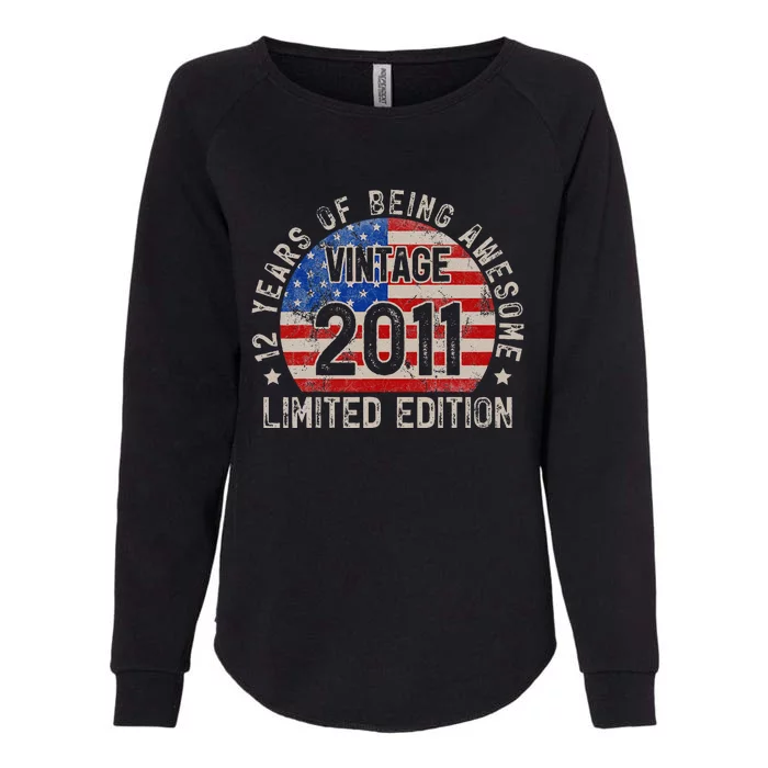 Turning 12 Vintage 2011 BDay 12th Birthday 12 Years Old Womens California Wash Sweatshirt