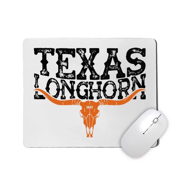 Texas 1845 Vintage Longhorn Cowboy And Rodeo Fan Mousepad