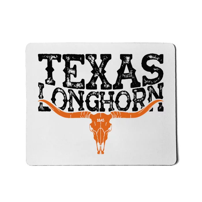 Texas 1845 Vintage Longhorn Cowboy And Rodeo Fan Mousepad