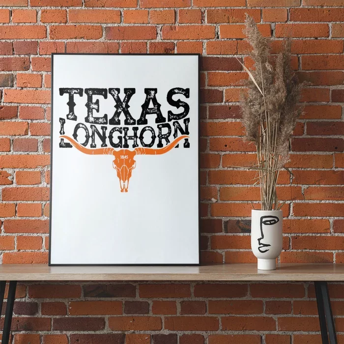 Texas 1845 Vintage Longhorn Cowboy And Rodeo Fan Poster