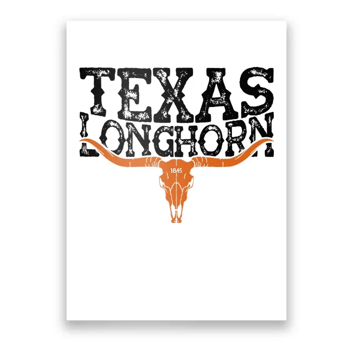 Texas 1845 Vintage Longhorn Cowboy And Rodeo Fan Poster