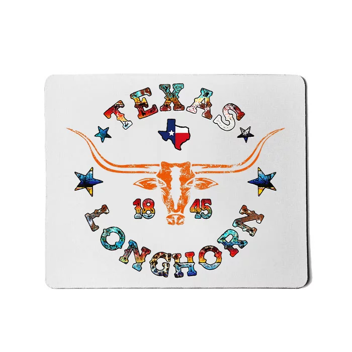 Texas 1845 Vintage Longhorn Cowboy Western Cow Mama Mousepad