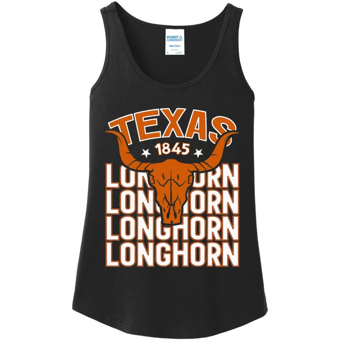 Texas 1845 Vintage Longhorn Western Ladies Essential Tank