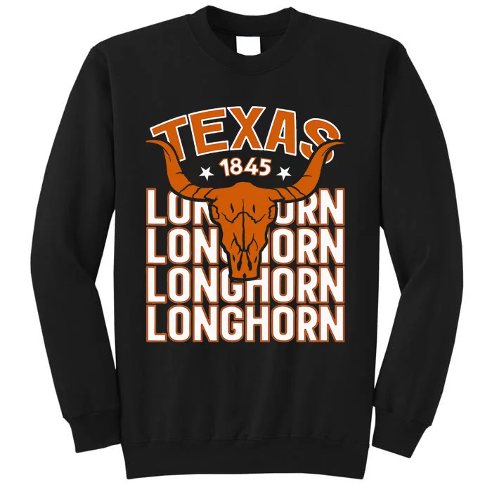 Texas 1845 Vintage Longhorn Western Tall Sweatshirt