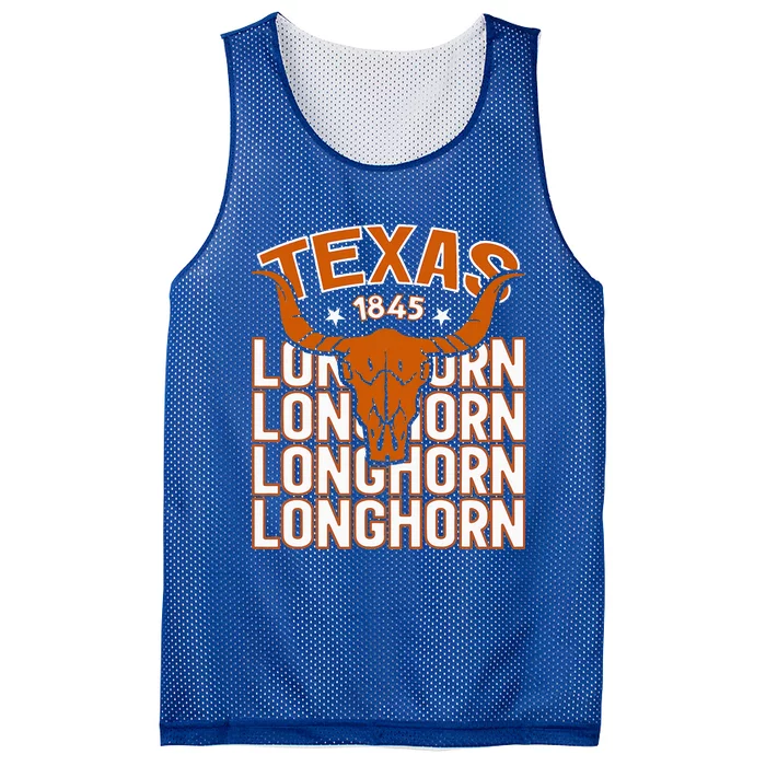 Texas 1845 Vintage Longhorn Western Mesh Reversible Basketball Jersey Tank