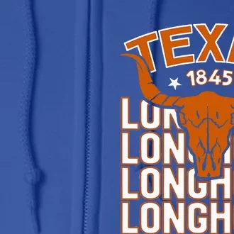 Texas 1845 Vintage Longhorn Western Full Zip Hoodie