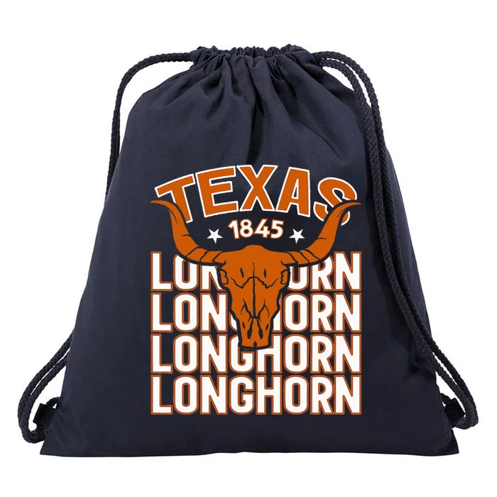 Texas 1845 Vintage Longhorn Western Drawstring Bag