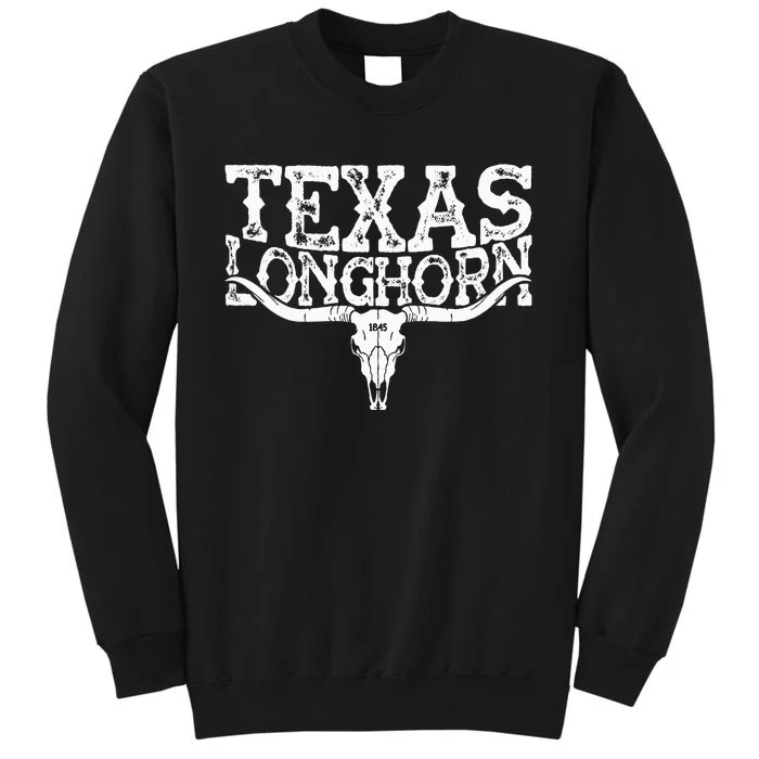 Texas 1845 Vintage Longhorn Cowboy And Rodeo Fan Tall Sweatshirt