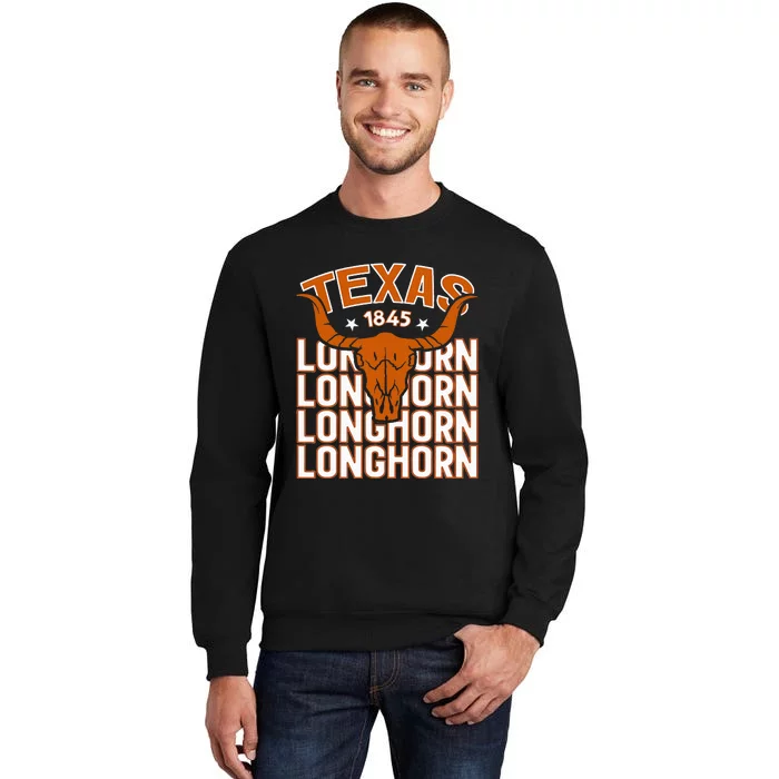 Texas 1845 Vintage Longhorn Western Tall Sweatshirt