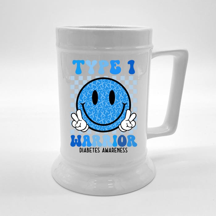 Type 1 Warrior Diabetes Awareness Front & Back Beer Stein