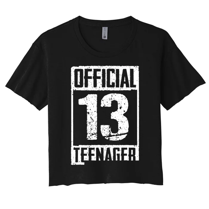 Teenager 13 Years Old Gifts 13th Birthday Boy Girl Women's Crop Top Tee