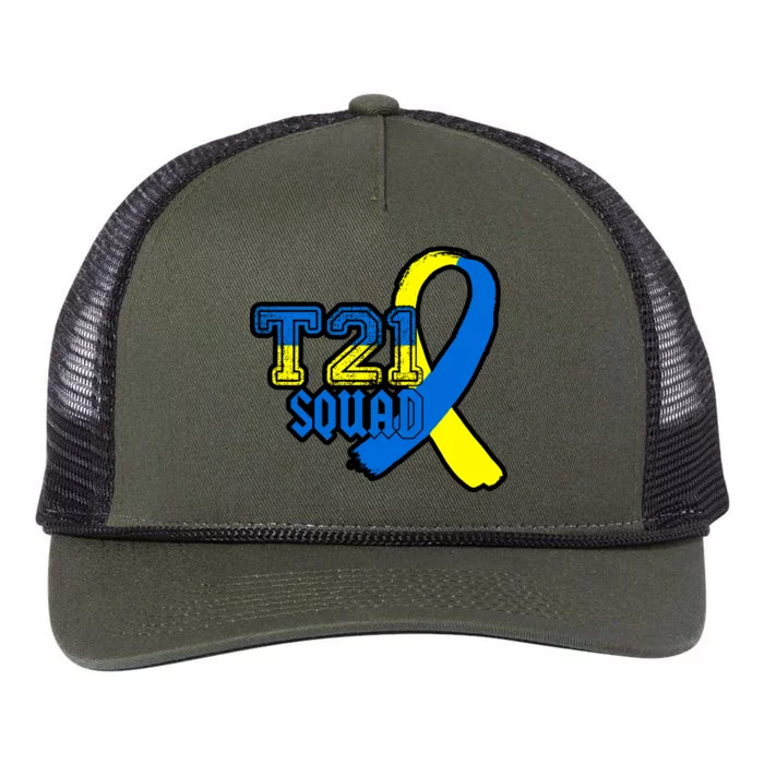 T21 Squad Down Syndrome Awareness Retro Rope Trucker Hat Cap