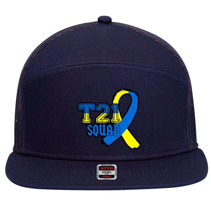 T21 Squad Down Syndrome Awareness 7 Panel Mesh Trucker Snapback Hat