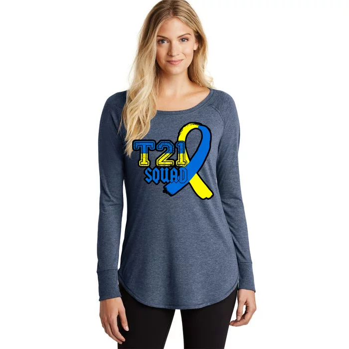 T21 Squad Down Syndrome Awareness Women's Perfect Tri Tunic Long Sleeve Shirt