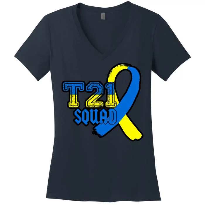 T21 Squad Down Syndrome Awareness Women's V-Neck T-Shirt