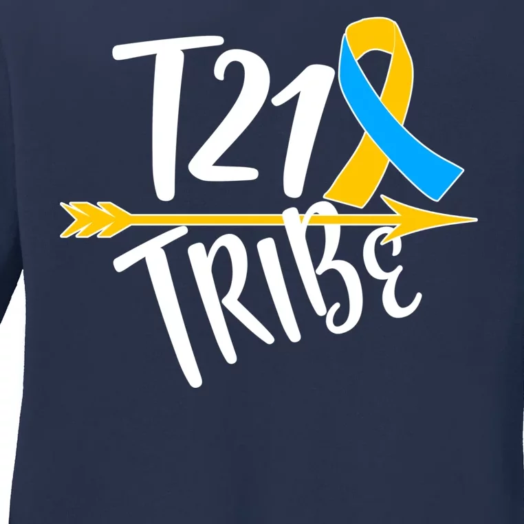 T21 Tribe - Down Syndrome Awareness Ladies Long Sleeve Shirt