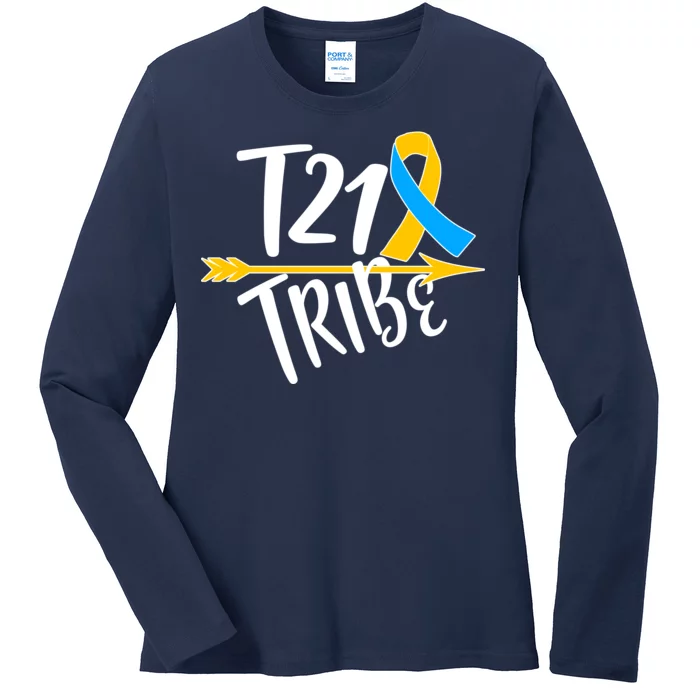 T21 Tribe - Down Syndrome Awareness Ladies Long Sleeve Shirt