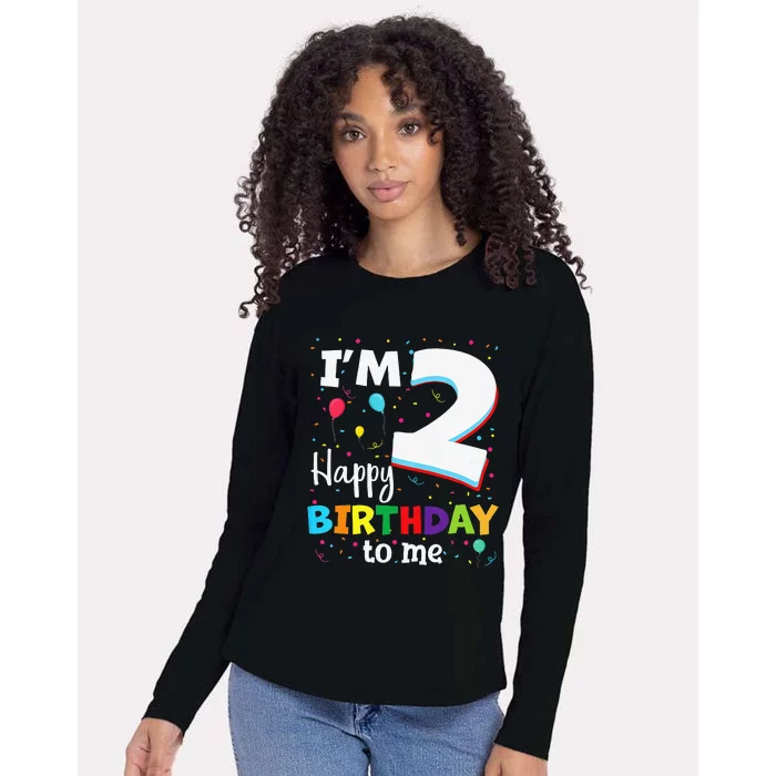 Two 2yr 2th Birthday Happy Birthday Boy 2 Years Old Womens Cotton Relaxed Long Sleeve T-Shirt