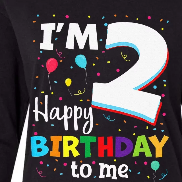 Two 2yr 2th Birthday Happy Birthday Boy 2 Years Old Womens Cotton Relaxed Long Sleeve T-Shirt