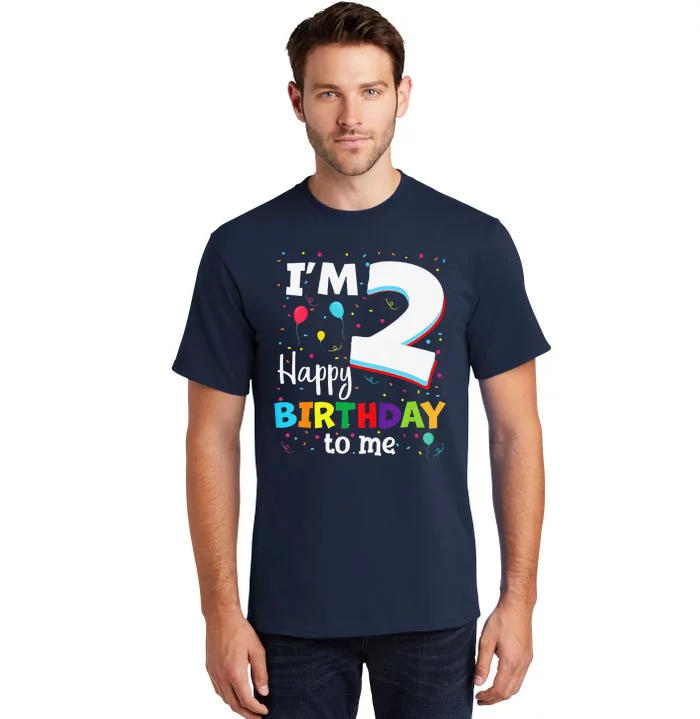 Two 2yr 2th Birthday Happy Birthday Boy 2 Years Old Tall T-Shirt