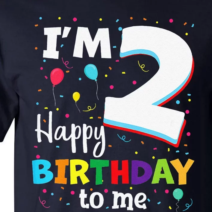 Two 2yr 2th Birthday Happy Birthday Boy 2 Years Old Tall T-Shirt