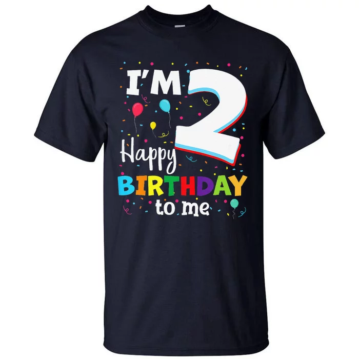 Two 2yr 2th Birthday Happy Birthday Boy 2 Years Old Tall T-Shirt