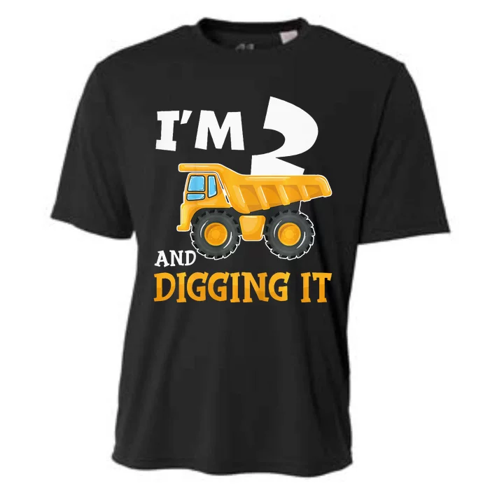 Two 2yr 2th Birthday Construction 2 Years Old Cooling Performance Crew T-Shirt