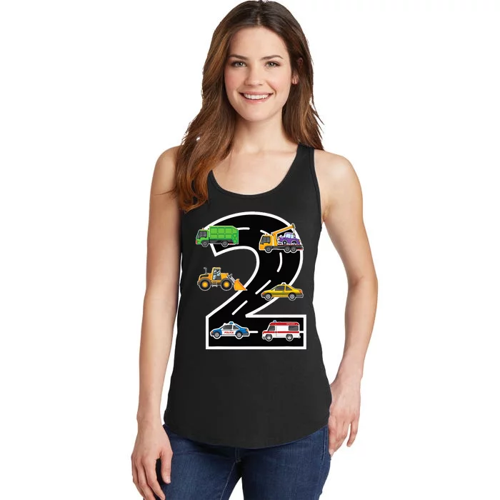 Two 2yr 2nd Birthday 2 Years Old 2nd Birthday Decoration Ladies Essential Tank