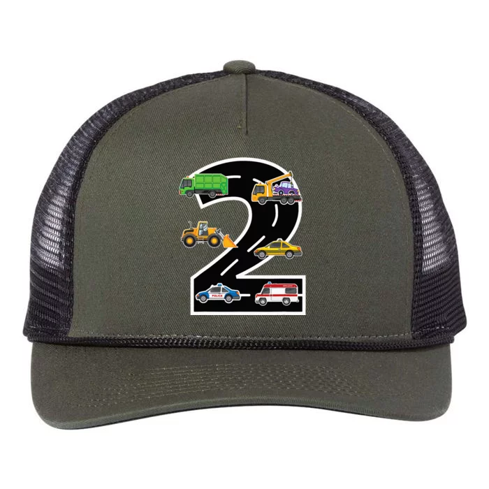 Two 2yr 2nd Birthday Boy 2 Years Old 2nd Birthday Decoration Retro Rope Trucker Hat Cap