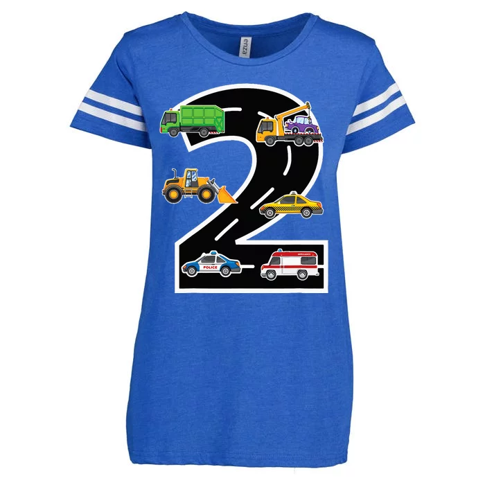 Two 2yr 2nd Birthday Boy 2 Years Old 2nd Birthday Decoration Enza Ladies Jersey Football T-Shirt