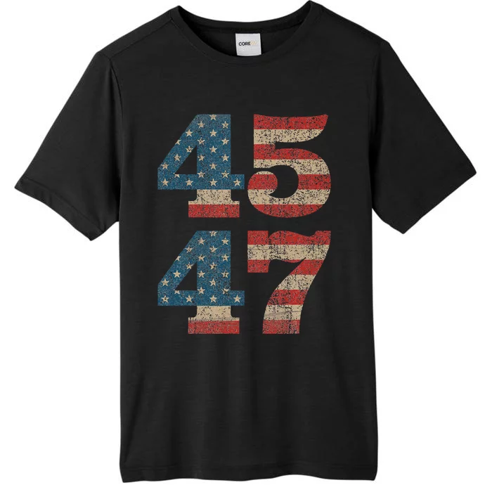 Trump 2024 45 Squared Second Term Usa Vintage ChromaSoft Performance T-Shirt