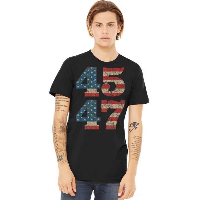 Trump 2024 45 Squared Second Term Usa Vintage Premium T-Shirt