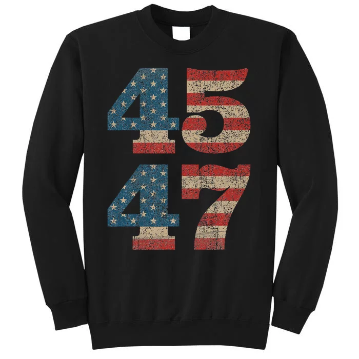 Trump 2024 45 Squared Second Term Usa Vintage Tall Sweatshirt