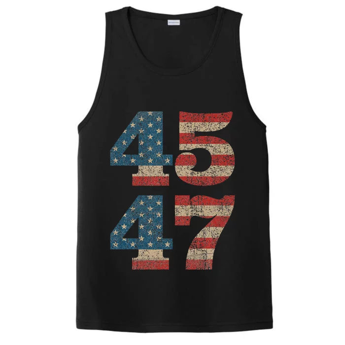 Trump 2024 45 Squared Second Term Usa Vintage Performance Tank