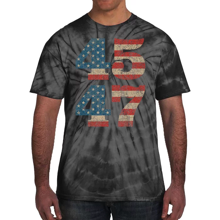 Trump 2024 45 Squared Second Term Usa Vintage Tie-Dye T-Shirt