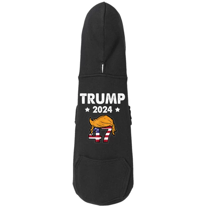 TRUMP 2024 47th President And Hair Doggie 3-End Fleece Hoodie