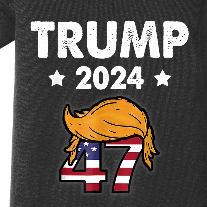 TRUMP 2024 47th President And Hair Baby Bodysuit