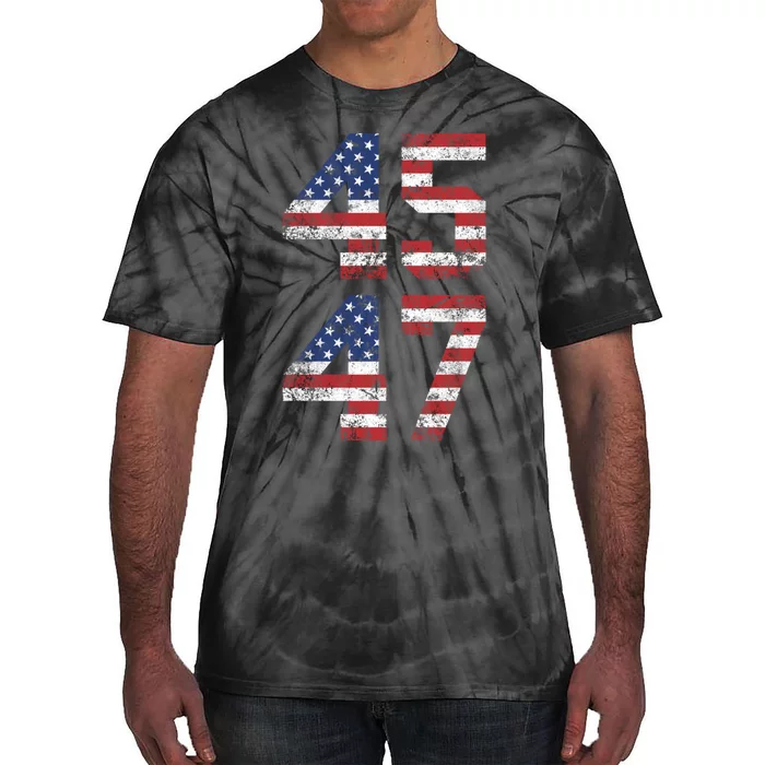 Trump 2024 45 47 Vintage Usa 45 47 Trump 2024 Tie-Dye T-Shirt