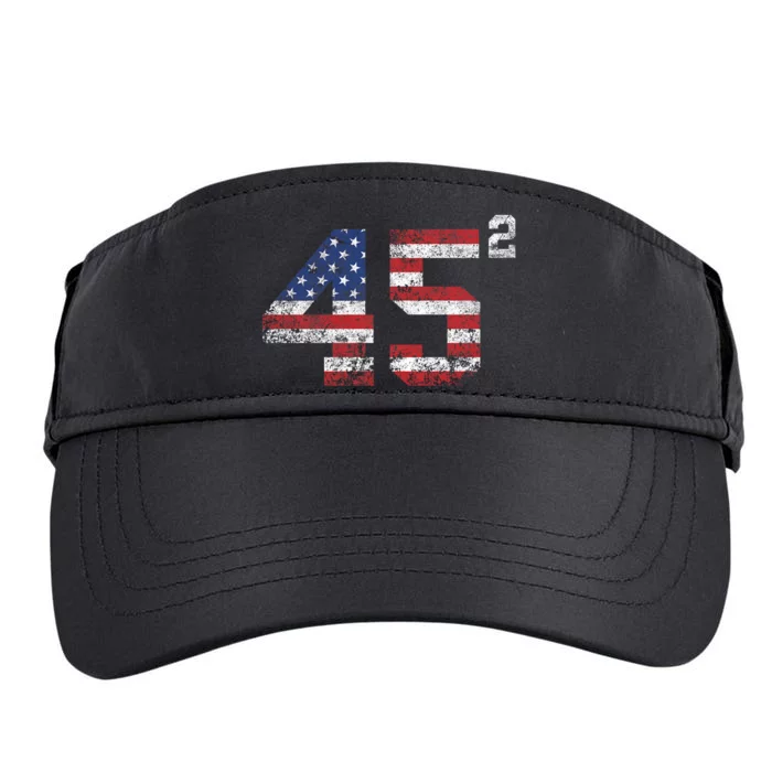 Trump 2024 45 Squared Second Term Usa Vintage Adult Drive Performance Visor