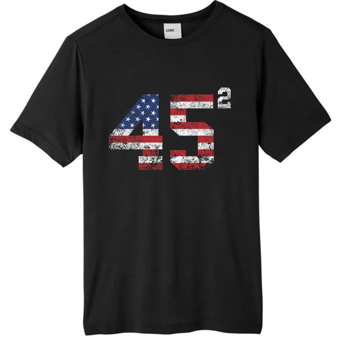 Trump 2024 45 Squared Second Term Usa Vintage ChromaSoft Performance T-Shirt