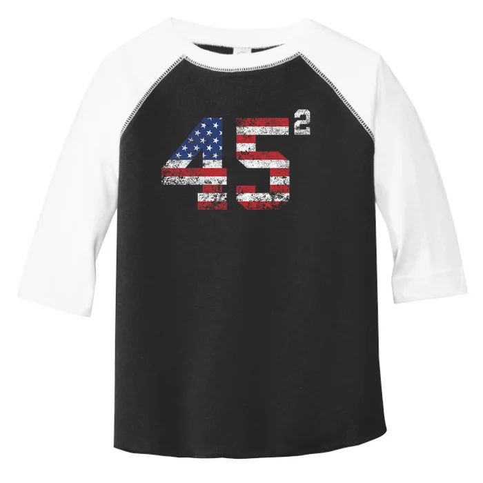 Trump 2024 45 Squared Second Term Usa Vintage Toddler Fine Jersey T-Shirt