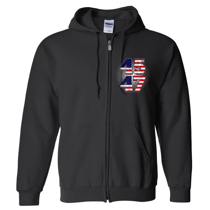 Trump 2024 45 47 Funny Trump Support Election Republicans Full Zip Hoodie