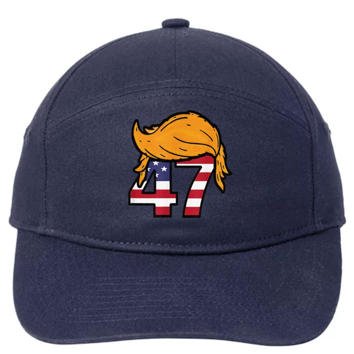 TRUMP 2024 47th President Hair 7-Panel Snapback Hat