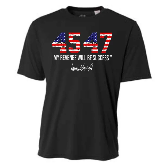 Trump 2024 45 47 My Revenge Will Be Success American Flag Cooling Performance Crew T-Shirt