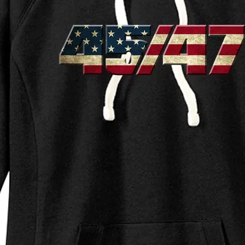 Trump 2024 45 47 American Flag Women's Fleece Hoodie