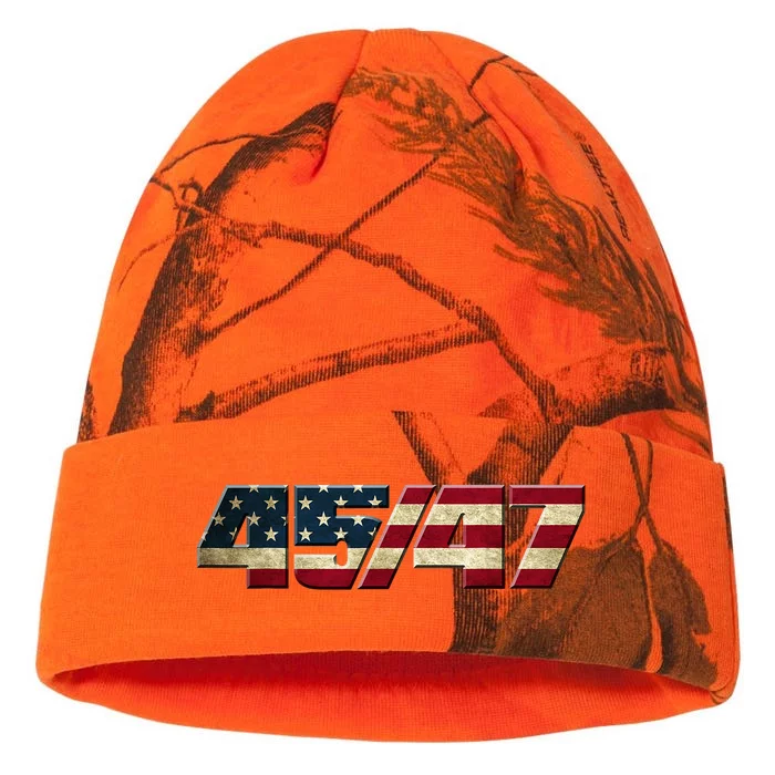 Trump 2024 45 47 American Flag Kati - 12in Camo Beanie