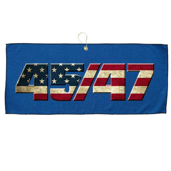 Trump 2024 45 47 American Flag Large Microfiber Waffle Golf Towel