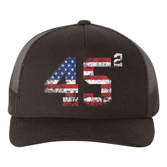 Trump 2024 45 Squared Second Term Usa Vintage Yupoong Adult 5-Panel Trucker Hat