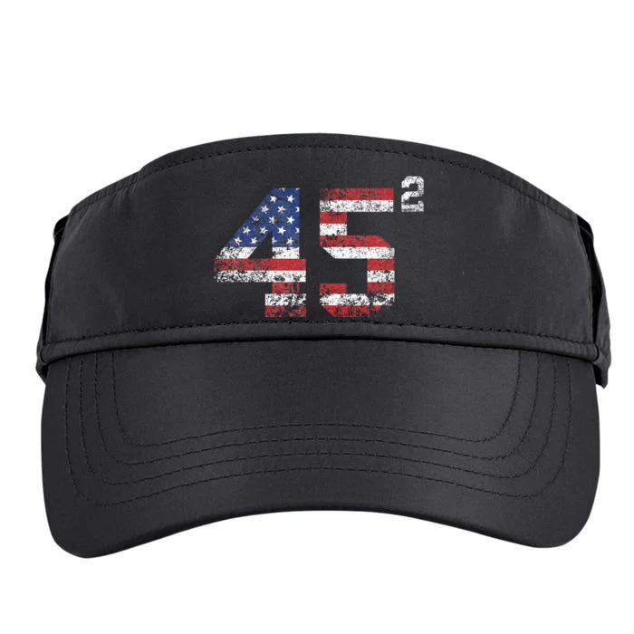 Trump 2024 45 Squared Second Term Usa Vintage Adult Drive Performance Visor