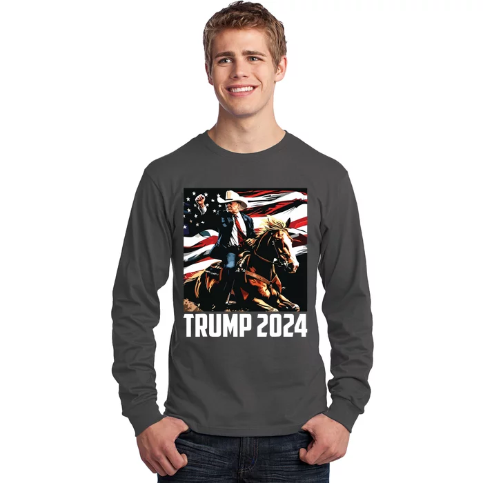 Trump 2024 4th Of July Patriotic America Independence Day Long Sleeve Shirt